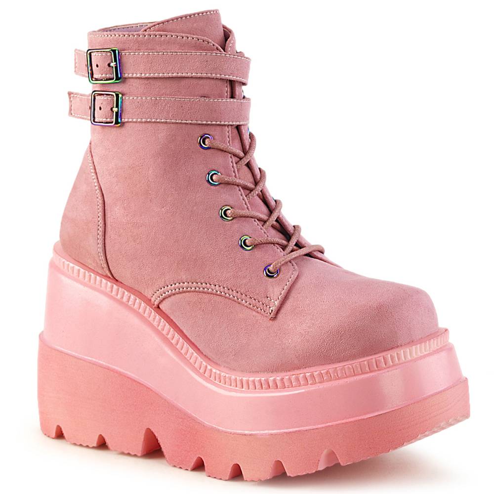 DemoniaCult - SHAKER-52 Plattformstiefel - Rosa